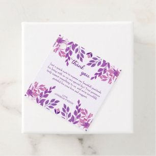 Purple Leaves Wedding Theme Favor Tags