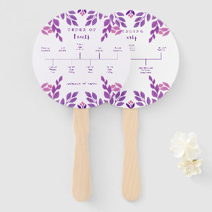Purple Leaves Wedding Theme Hand Fan