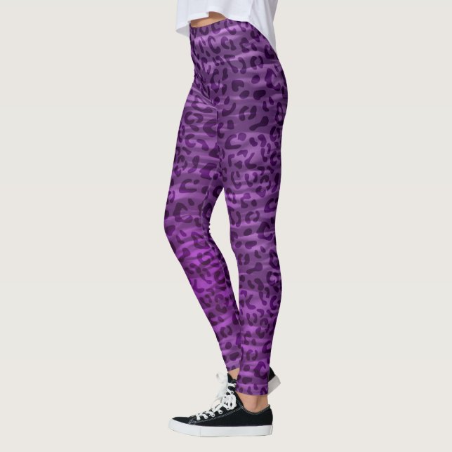 Purple Leggings Animal Print Jaguar Jungle (Left)