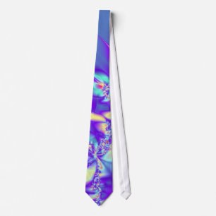 Purple Lei Fractal Abstract Neck Tie