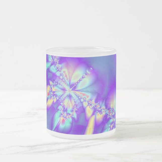 Purple Lei Frosted Glass Coffee Mug (Center)