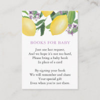Purple Lemons Baby Girl Bring a Book Baby Shower