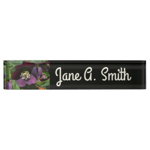 Purple Lenten Rose Easter Flower Desk Name Plate