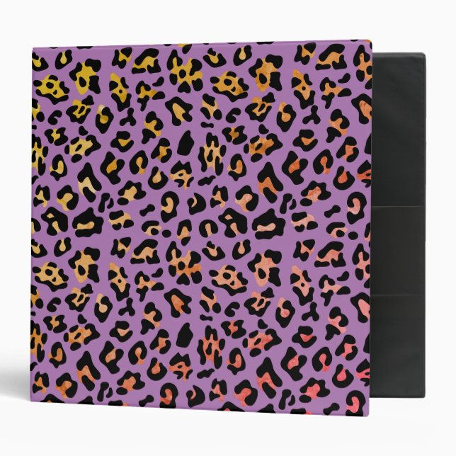 Purple Leopard 3 Ring Binder (Front/Inside)