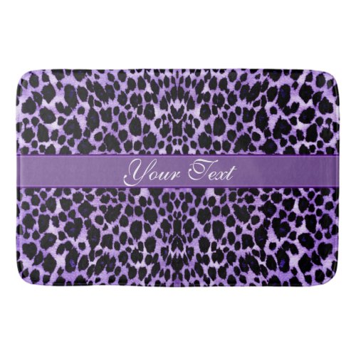 Purple Leopard Animal Print Bathroom Mat