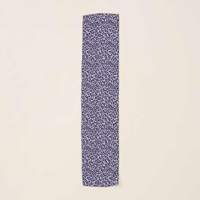 Purple Leopard Animal Print Chiffon Scarf (Front)