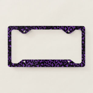 Purple Leopard Animal Print License Plate Frame