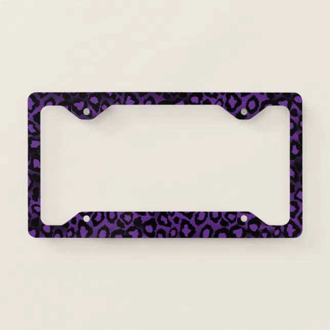Black Animal Print License Plate Frame Leopard Botswana