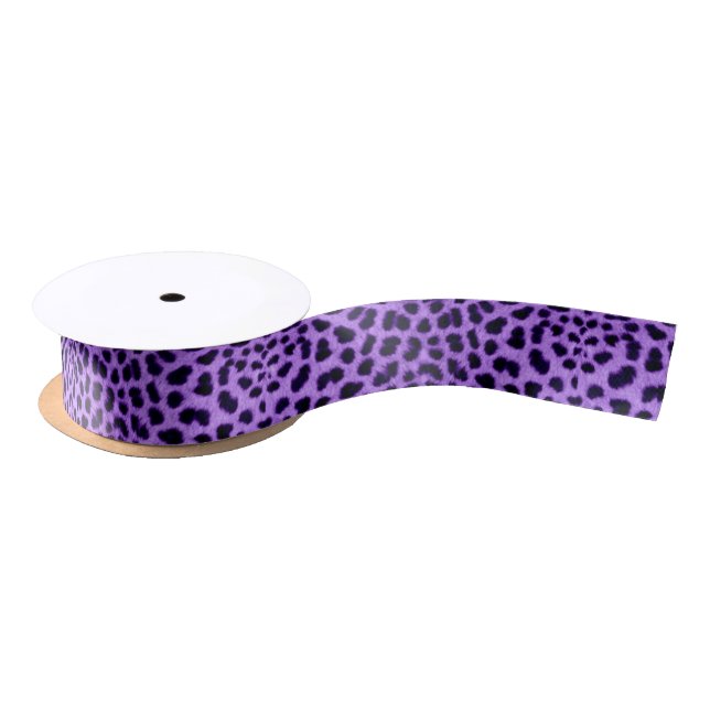 Purple Leopard Animal Print Ribbon (Spool)