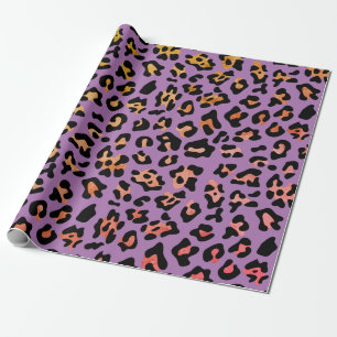 Purple Leopard Animal Print Wrapping Paper