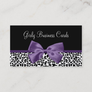 Purple Leopard Bow Boutique Business Card