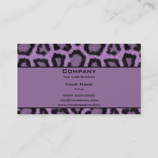 Customizable Purple Leopard Business Card Templates