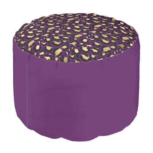 Purple leopard cheetah animal print pouf