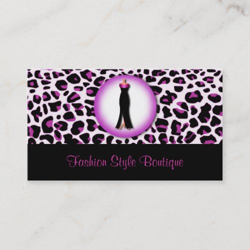 Purple Leopard Fashion Boutique Business Card