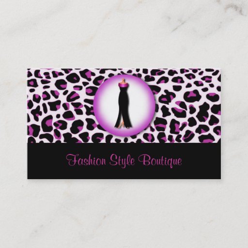 Customizable Purple Leopard Fashion Boutique Business Card