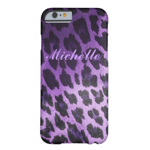 Purple Leopard Fur Barely There iPhone 6 Case