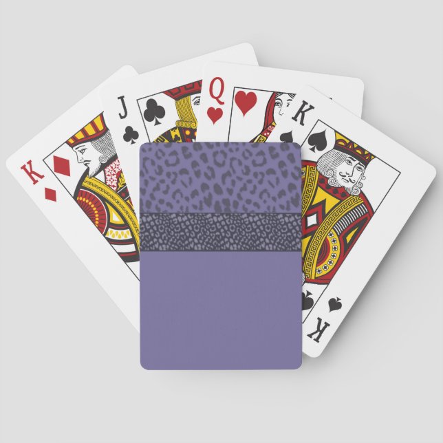 Purple Leopard Fur Pattern Poker Cards (Back)