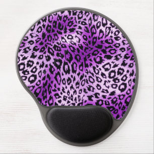Purple Leopard Heart Animal Print Gel Mouse Pad