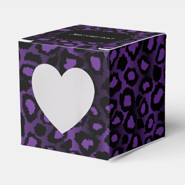 Purple Leopard Pattern Favor Boxes (Front Side)