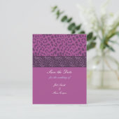 Purple Leopard Pattern Save the Date (Standing Front)