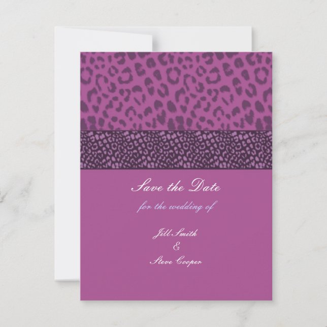 Purple Leopard Pattern Save the Date (Front)
