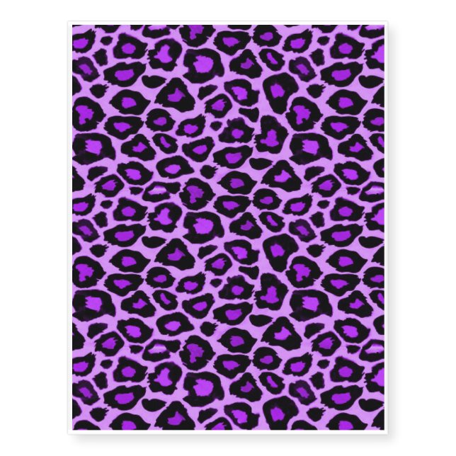 Purple Leopard Pattern Temporary Tattoos (Front)