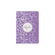 Purple Leopard Pattern w/ Custom Monogram & Name