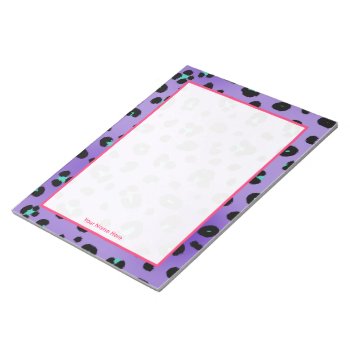 Purple Leopard Personalized Notepad by thepinkschoolhouse at Zazzle