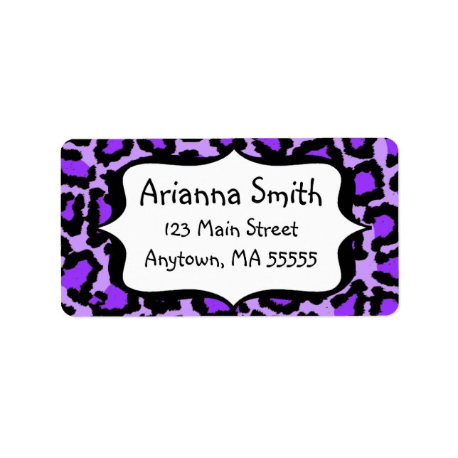 Purple Leopard Print Address Labels (Front)