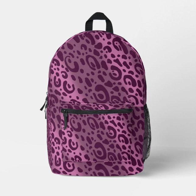 Purple Leopard Print Backpack (Front)