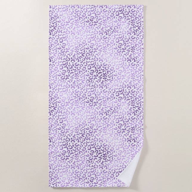 Purple Leopard Print Beach Towel (Front)