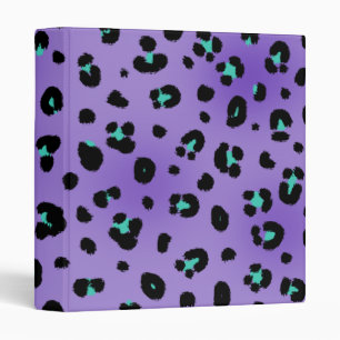 Purple Leopard Print Binder