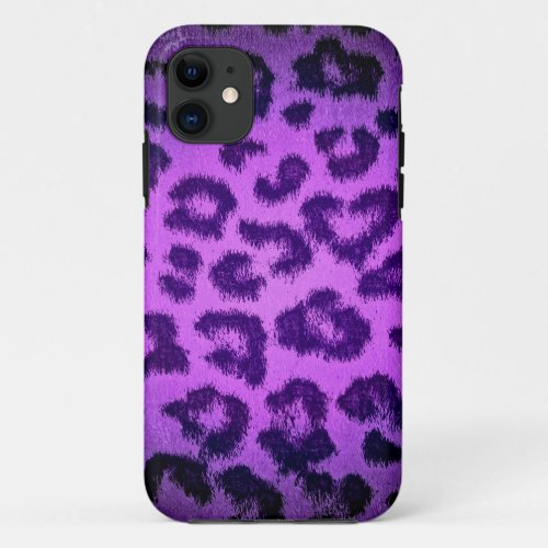 Purple Leopard Print iPhone 11 Case