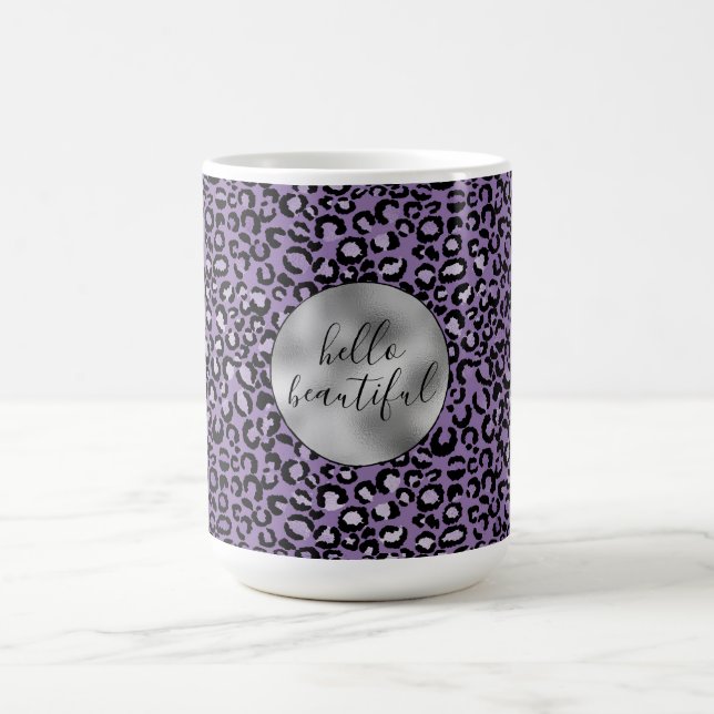 Purple Leopard Print Coffee Mug (Center)