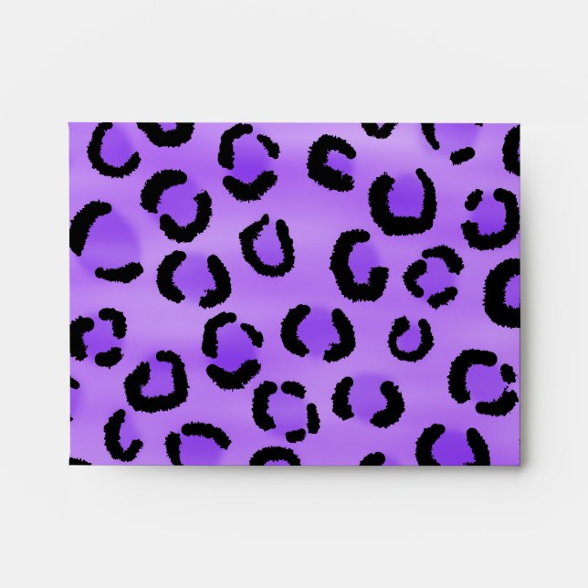 Purple Leopard Print Custom Monogram. Envelope (Front)