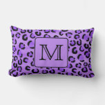 Purple Leopard Print Custom Monogram. Lumbar Pillow at Zazzle