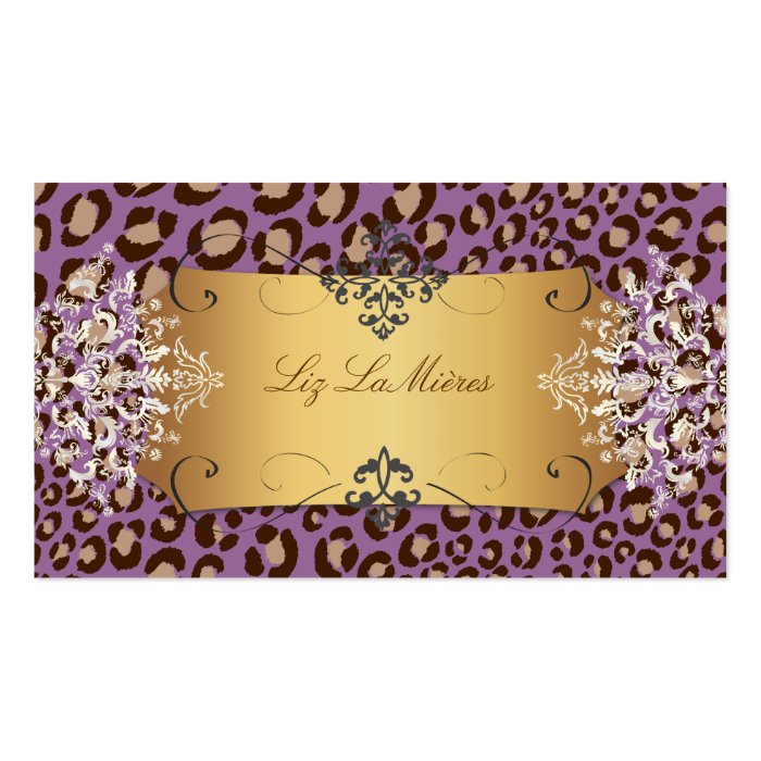 Purple Leopard print / DIY background color Business Card Templates