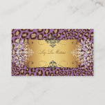 Purple Leopard Print / Diy Background Color Business Card at Zazzle