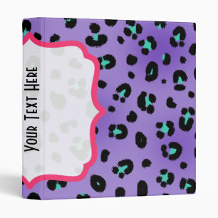 Purple Leopard Print Fancy Binder
