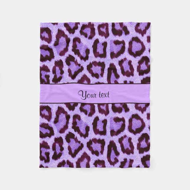 Purple Leopard Print Fleece Blanket (Front)