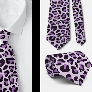 Purple Leopard Print Groomsmen Punk Rock Weddings Neck Tie