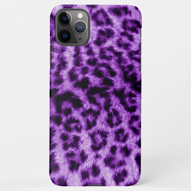 Purple Leopard Print iPhone Case (Back)