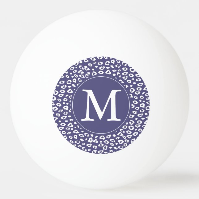 Purple Leopard Print Monogram Ping-Pong Ball (Front)
