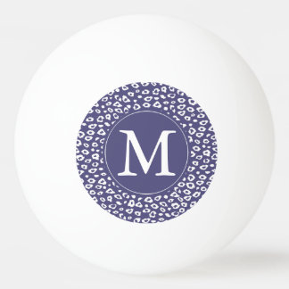 Purple Leopard Print Monogram Ping-Pong Ball