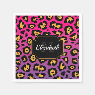 Purple Leopard Print Napkins
