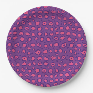 Purple Leopard Print Paper Plates