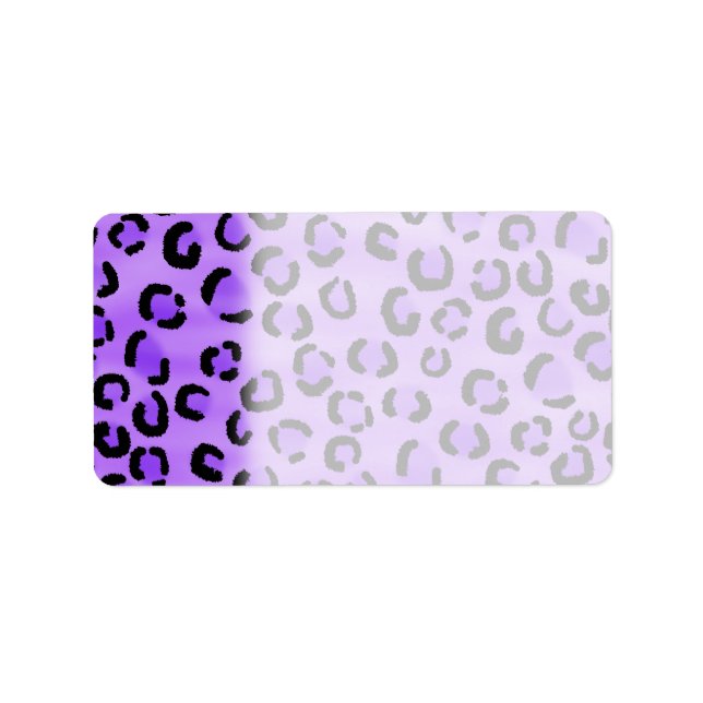 Purple Leopard Print Pattern. Label (Front)