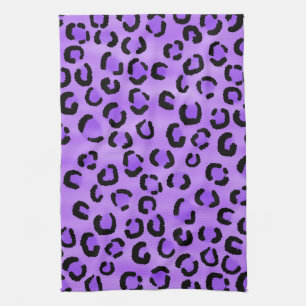 Purple Leopard Print Pattern. Towel