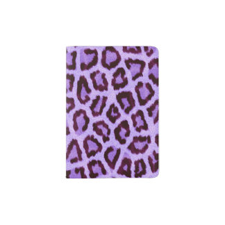 purple leopard print pattern - wild fun punk rock passport holder