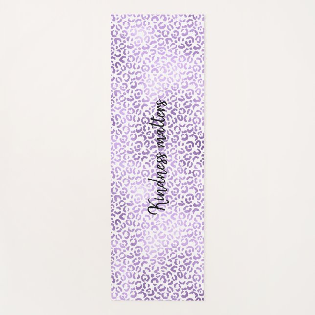 Purple Leopard Print personalized Yoga Mat (Front)